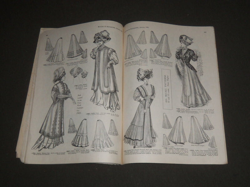 1908 JANUARY MCCALL'S MAGAZINE - GREAT FASHION ILLUSTRATIONS & ADS - ST 5390