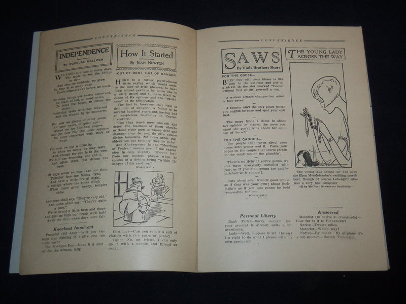 1920'S FOR YOUR CONVENIENCE MAGAZINE VOLUME 1 NO. 6 - MODERN HOME - J 9158