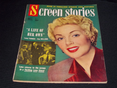 1950 OCTOBER SCREEN STORIES MAGAZINE - LANA TURNER FRONT COVER - E 14428