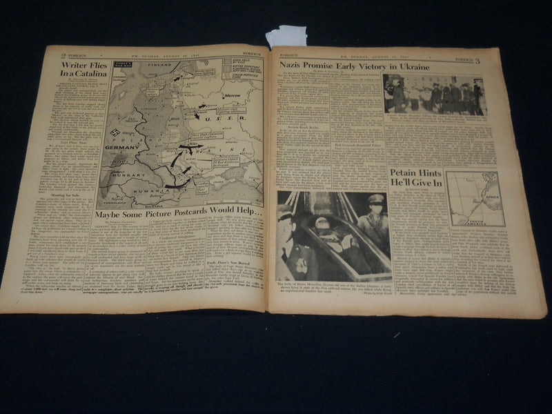 1941 AUGUST 10 PM'S WEEKLY NEWSPAPER - SUPPLIES RUINED BY FIGHTERS - NP 4932