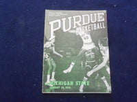 1976 JAN 26 COLLEGE BASKETBALL PROGRAM- PURDUE UNIV VS. MICHIGAN STATE- SP 1533R