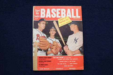 1959 STREET AND SMITH'S BASEBALL MAGAZINE - MANTLE & SPAHN COVER - E 11791