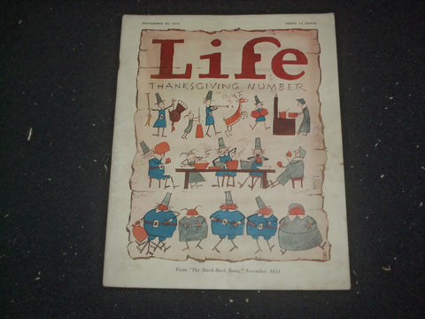 1924 NOVEMBER 20 LIFE MAGAZINE - THANKSGIVING NUMBER - BIRCH-BARK NEWS - ST 6505