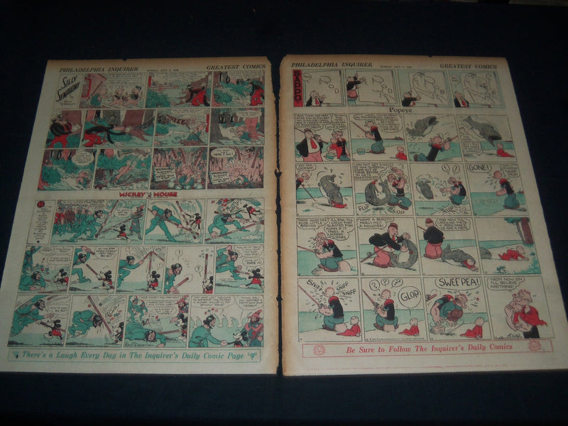 1936 JULY 5 PHILADELPHIA INQUIRER SUNDAY COLOR COMICS - 3 SECTIONS - NT 7397