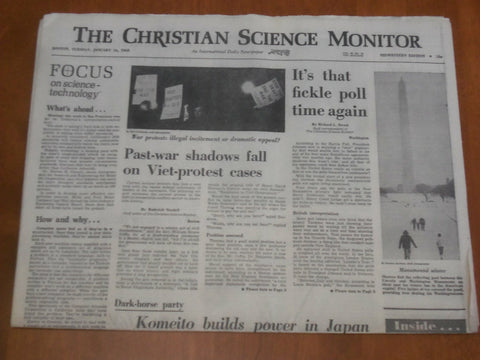 1968 JAN 16 THE CHRISTIAN SCIENCE MONITOR - VIETNAM PROTEST CASES - NP 4626