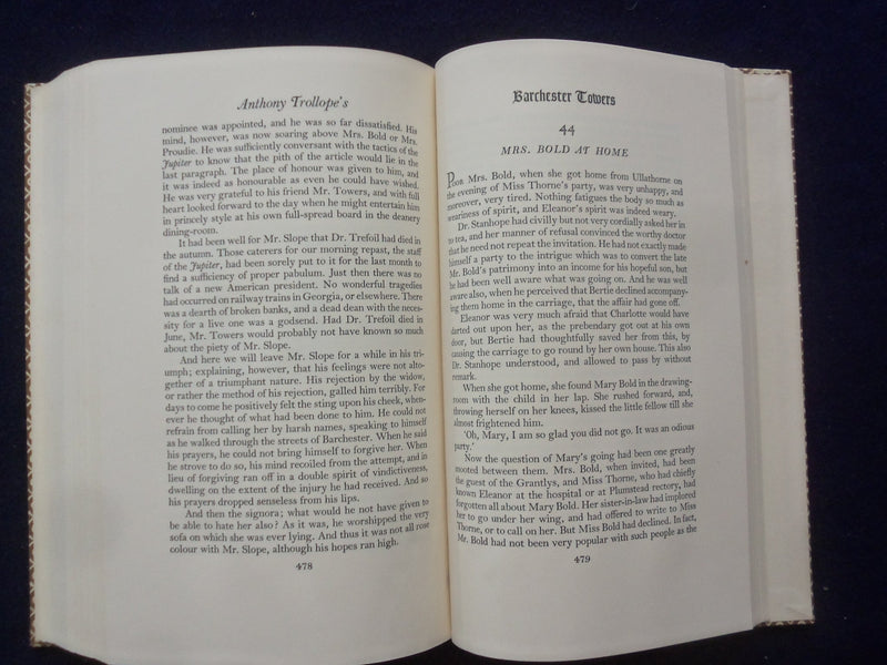 1958 ANTHONY TROLLOPE'S BARCHESTER TOWERS HARDCOVER BOOK -HERITAGE PRESS-KD 8871