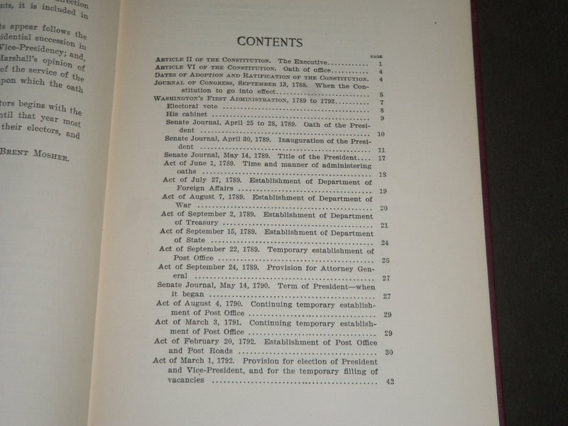 1903 EXECUTIVE REGISTER OF THE UNITED STATES 1789-1902 BY ROBERT MOSHER- KD 3987
