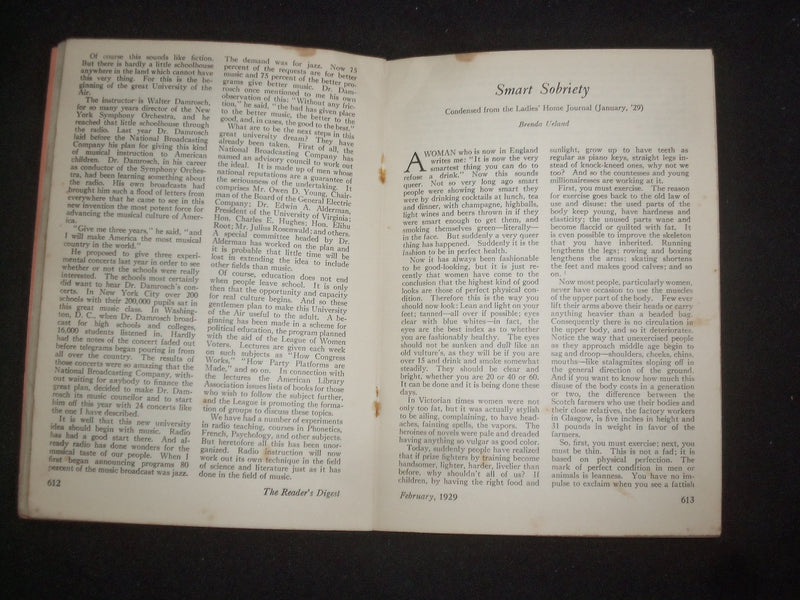 1929 FEBRUARY THE READER'S DIGEST SOFTCOVER BOOK-NUMBER 82-ORANGE COVERS- J 9925