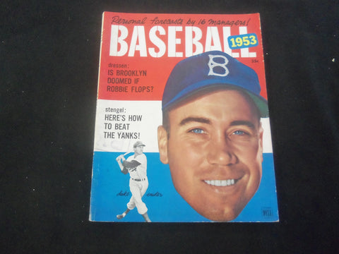 1953 BASEBALL MAGAZINE - DUKE SNIDER - HOW TO BEAT THE YANKEES - J 7711