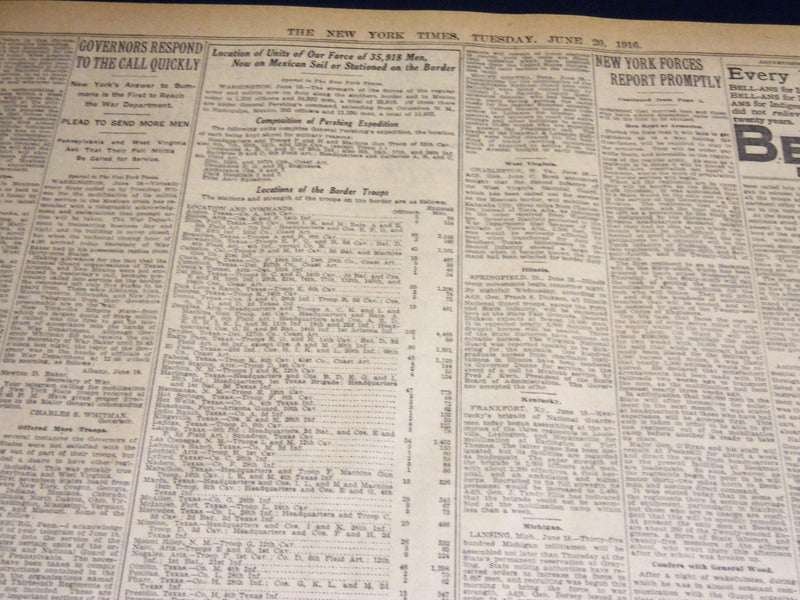 1916 JUNE 20 NEW YORK TIMES - WILSON WILL REJECT MEXICO'S DEMANDS TODAY- NT 8638