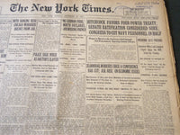 1921 DECEMBER 12 NEW YORK TIMES - HITCHCOCK FAVORS FOUR-POWER TREATY - NT 6138