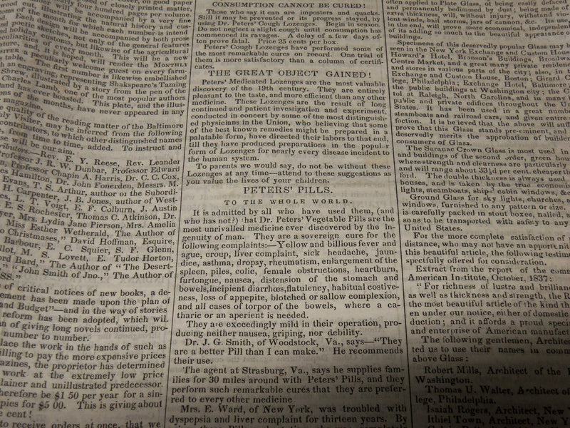 1843 AUGUST 14 THE DAILY MADISONIAN NEWSPAPER - JOHN TYLER -WASHINGTON- NP 3877G