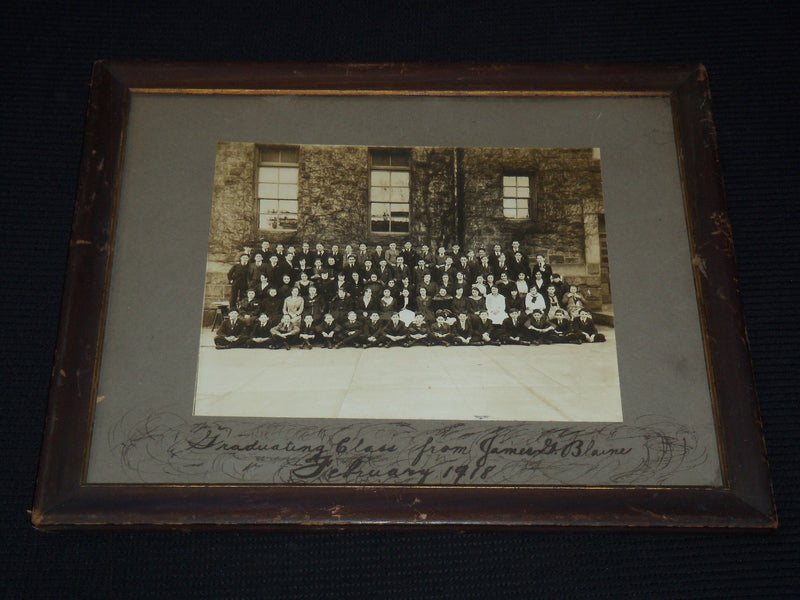 1918 JAMES G. BLAINE GRADUATING CLASS PHOTO - FRAMED - 15 1/2x12 1/2 - #211