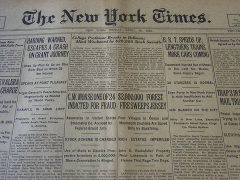 1922 APRIL 28 NEW YORK TIMES - B. R. T. SPEED'S UP LENGHTENS TRAINS - NT 5768