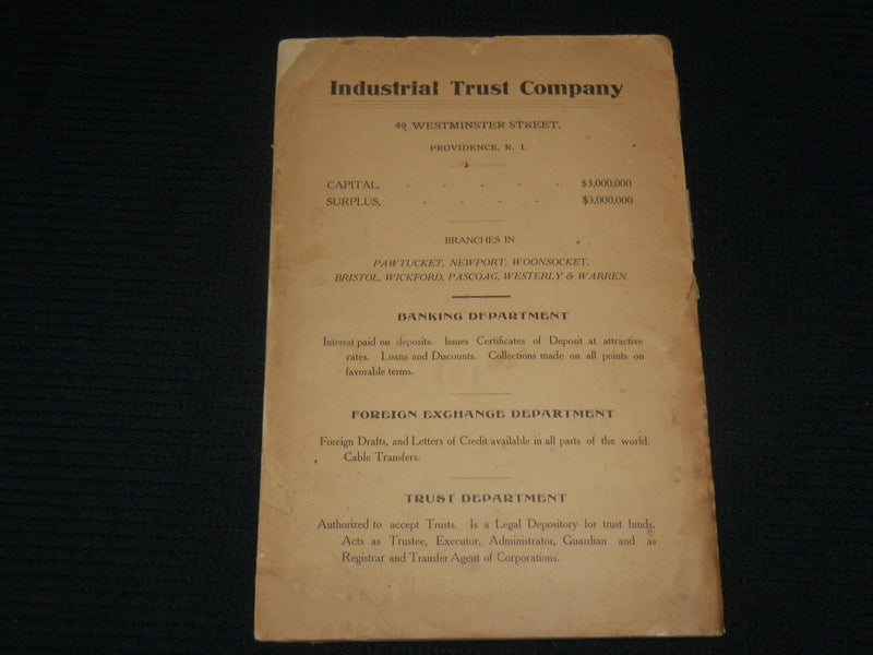 1909 SCITUATE TAX BOOK SOFTCOVER BOOK - RHODE ISLAND - J 7092