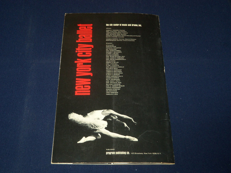 1964-1965 NEW YORK CITY BALLET PROGRAM - LINCOLN CENTER - J 5062