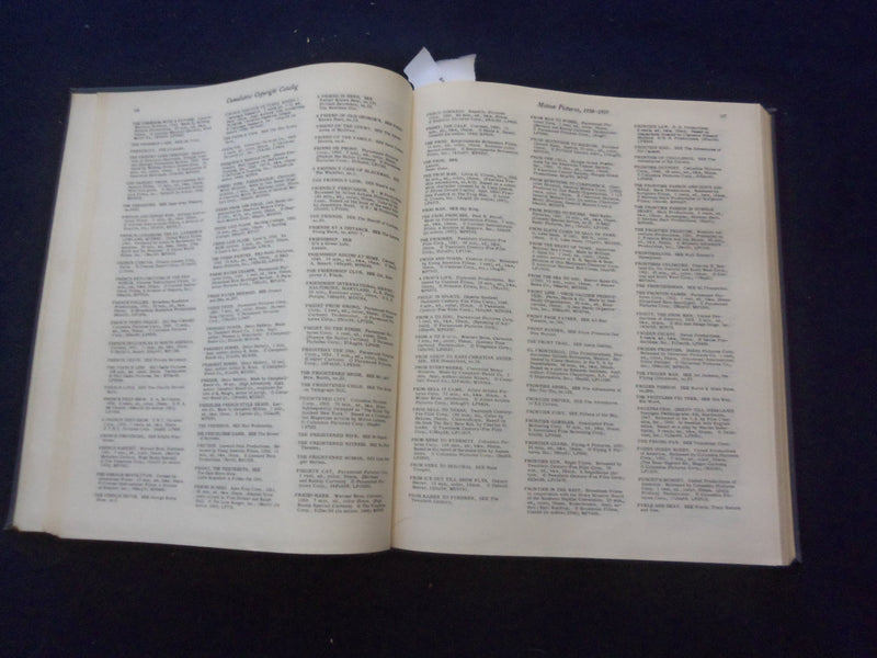 1960 MOTION PICTURES 195-1959 HARDCOVER BOOK -COPYRIGHT ENTRIES CATALOG- KD 8590