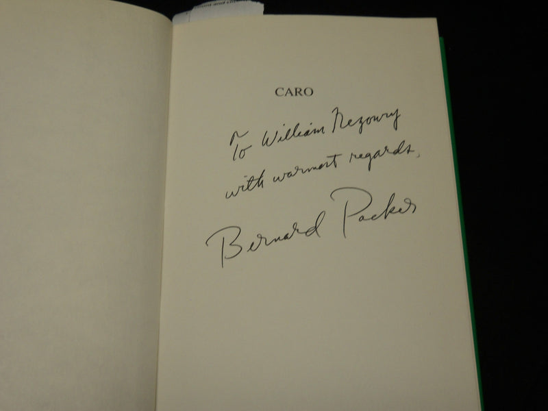 1975 CARO HARDCOVER BOOK INSCRIBED BY BERNARD PACKER - FIRST EDITION - D 515