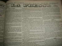 1837 JANUARY-JUNE LA PRESSE FRENCH NEWSPAPER BOUND VOLUME - SCIENCE - KD 1279I