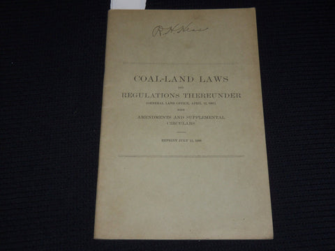 1908 COAL-LAND LAAWS REGULATIONS THEREUNDER BULLETIN - K 6