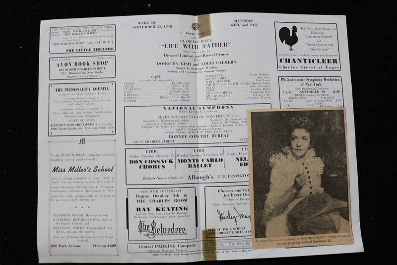 1939-1940 MARYLAND THEATRE PROGRAM - LOT OF 2 - K 2810