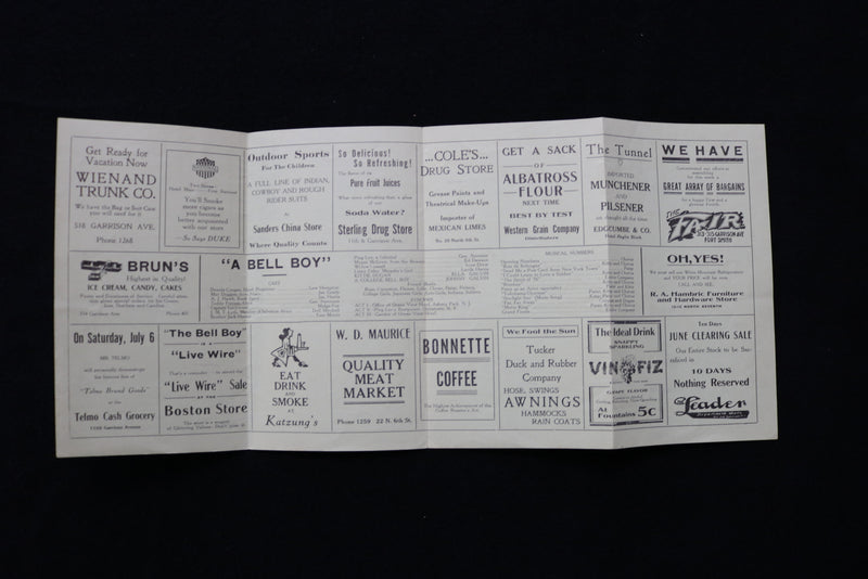 1920'S THE AUDITORIUM THEATRE BEAUTIFUL AT ELECTRIC PARK PROGRAM - K 1898