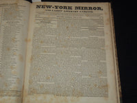 1827-1828 NEW YORK MIRROR AND LADIES GAZETTE BOUND VOLUME - R 89D