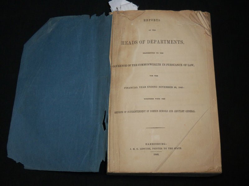 1845 PENNSYLVANIA HEADS OF DEPARTMENTS EXECUTIVE DOCUMENT REPORT - KD 6497