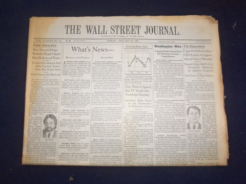 1996 JAN 26 THE WALL STREET JOURNAL -WIGAND SAYS CEO LIED ABOUT NICOTINE- WJ 146