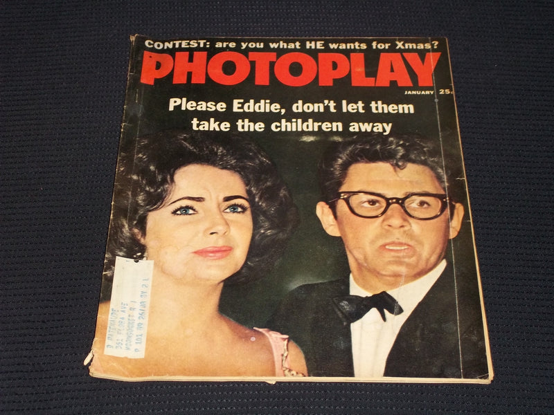 1961 JANUARY PHOTOPLAY MAGAZINE - EDDIE FISHER & LIZ TAYLOR COVER - E 16717