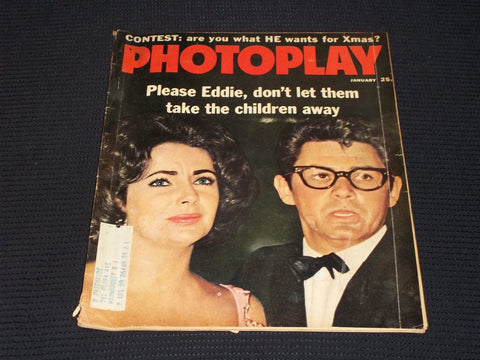 1961 JANUARY PHOTOPLAY MAGAZINE - EDDIE FISHER & LIZ TAYLOR COVER - E 16717
