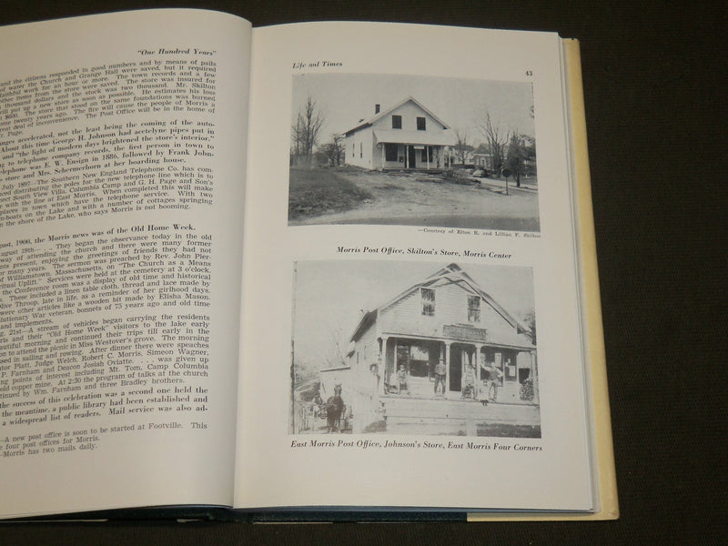 1959 ONE HUNDRED YEARS HISTORY OF MORRIS, CONNECTICUT BOOK - KD 6154