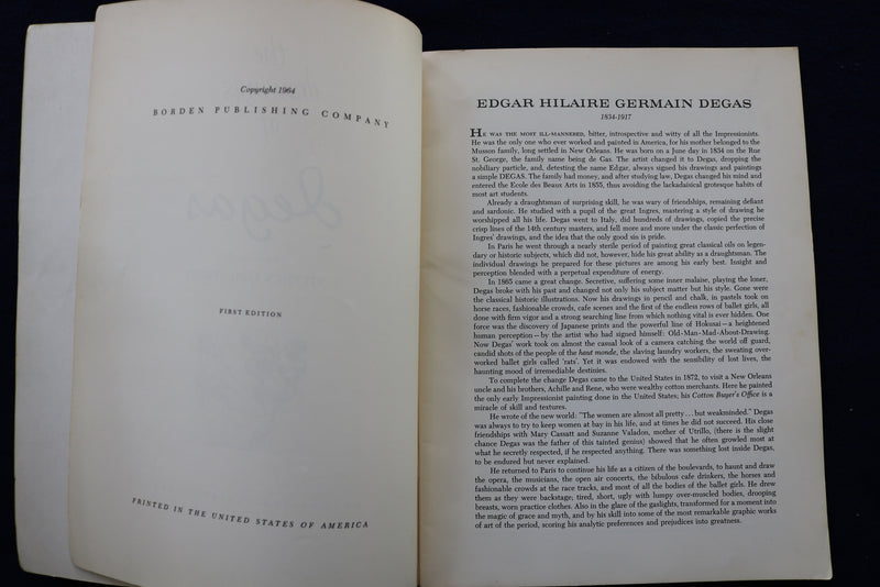 1964-1966 DRAWINGS OF DEGAS - LAUTREC - LOT OF 2 SOFTCOVER BOOKS - K 1446