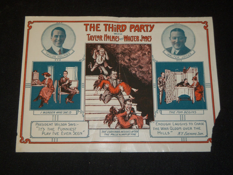 1914 THE 3RD PARTY BROADWAY PLAY PROGRAM - AMERICAN VERSION - J 5343