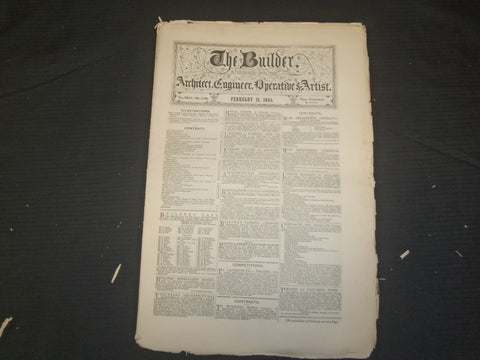 1865 FEBRUARY 11 THE BUILDER ARCHITECT MAGAZINE - ILLUSTRATIONS - ST 415C