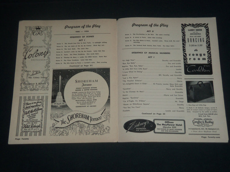 1952 JUNE 2 GENTLEMEN PREFER BLONDE PROGRAM - CAROL CHANNING - J 4290