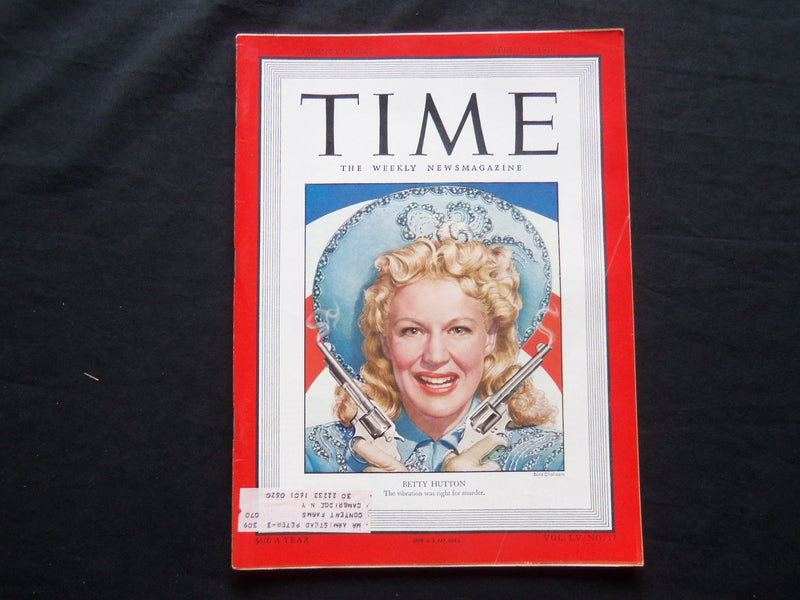 1950 APRIL 24 TIME MAGAZINE - BETTY HUTTON - T 1223