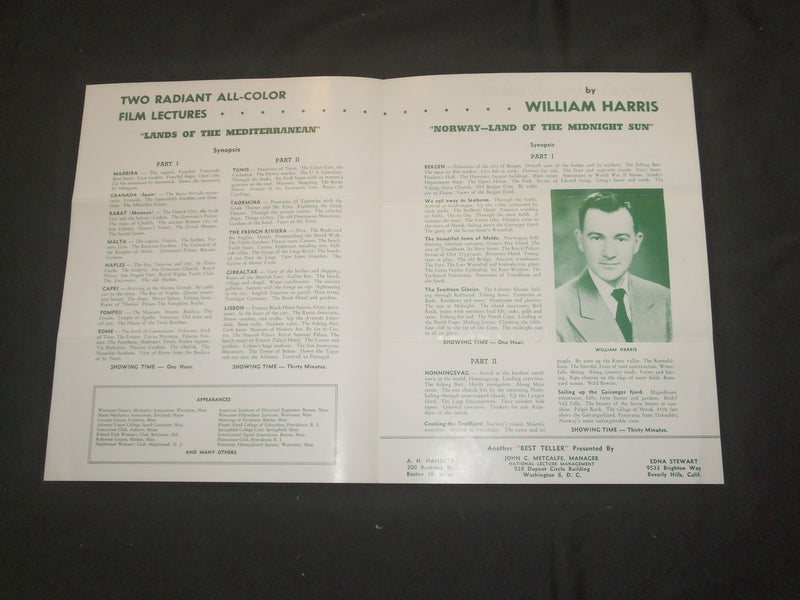 1951 WILLIAM HARRIS TRAVELPGUES EPHEMERA - LOT OF 3 - J 6352