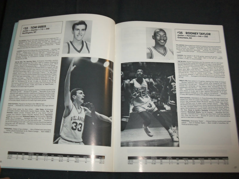 1998 & 1997 VILLANOVA UNIVERSITY MEN'S BASKETBALL MEDIA GUIDE- LOT OF 2 - O 3105