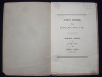 1897 JUSTIN WINSOR MEMORIAL ADDRESS SOFTCOVER BOOKLET - CAMBRIDGE, MA - K 232