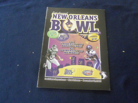 2003 DEC 16 NEW ORLEANS BOWL PROGRAM -UNIV NO. TEXAS VS UNIV MEMPHIS - ST 602H