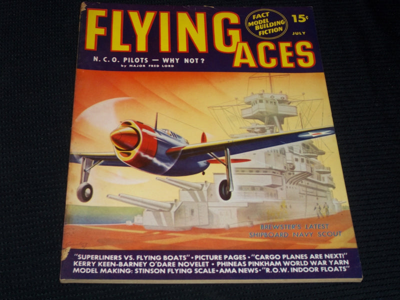1941 JULY FLYING ACES MAGAZINE ILLUSTRATED FRONT COVER - E 153
