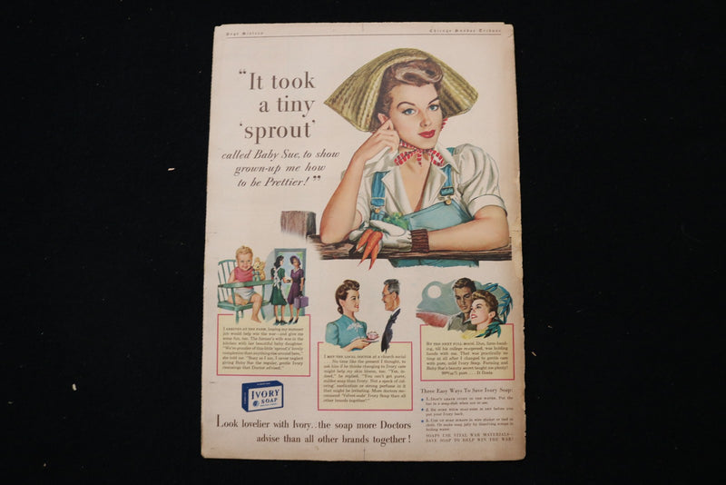 1943 JUNE 27 CHICAGO SUNDAY TRIBUNE MAGAZINE - LORRAINE MILLER COVER - E 26212