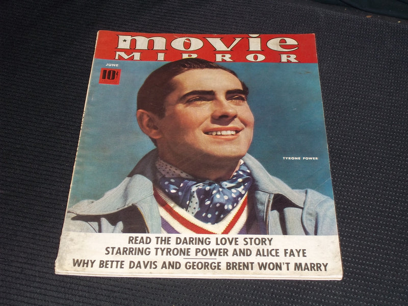 1939 JUNE MOVIE MIRROR MAGAZINE - TYRONE POWER FRONT COVER - E 15362