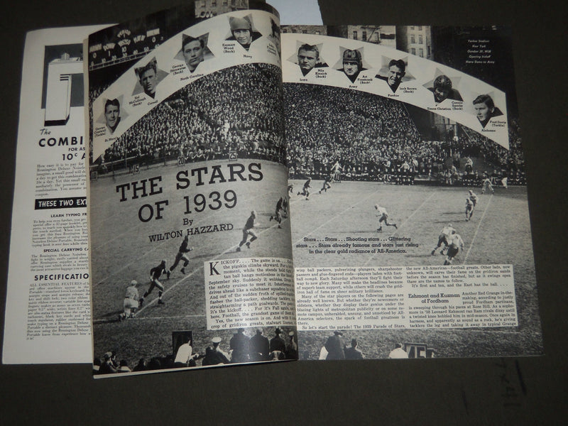 1939 FOOTBALL ILLUSTRATED ANNUAL MAGAZINE - GREAT COVER & PHOTOS - J 2510