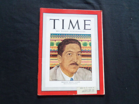 1947 APRIL 28 TIME MAGAZINE - PRESIDENT MIGUEL ALEMAN OF MEXICO - T 1070