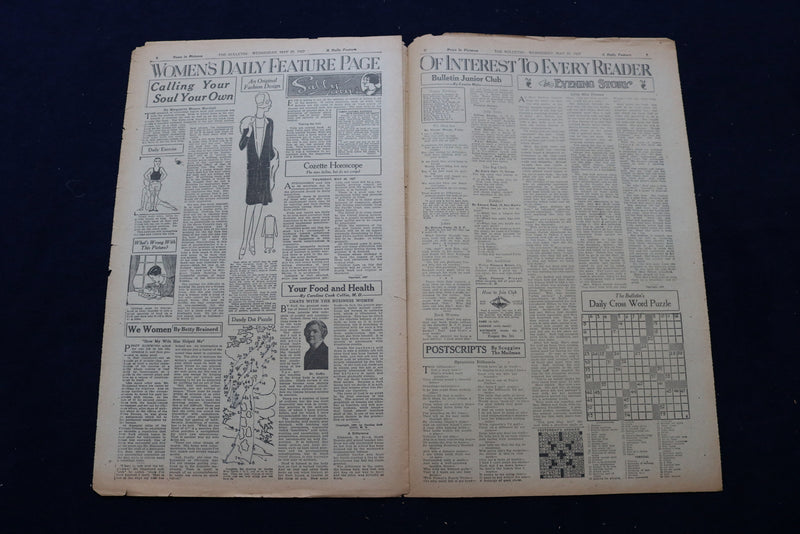1927 MAY 25 SAN FRANCISCO BULLETIN NEWSPAPER - LINDBERGH - JONES - NP 8891