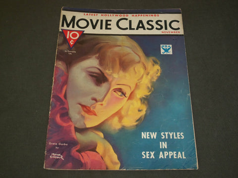 1933 NOVEMBER MOVIE CLASSIC MAGAZINE - GRETA GARBO COVER - M 366