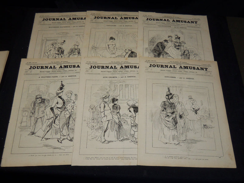 1886 JOURNAL AMUSANT ILLUSTRE FRENCH MAGAZINE LOT OF 34 - FASHION ILLUS- O 3197L
