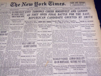 1936 OCTOBER 29 NEW YORK TIMES - CITY THRONGS CHEER ROOSEVELT - NT 2103